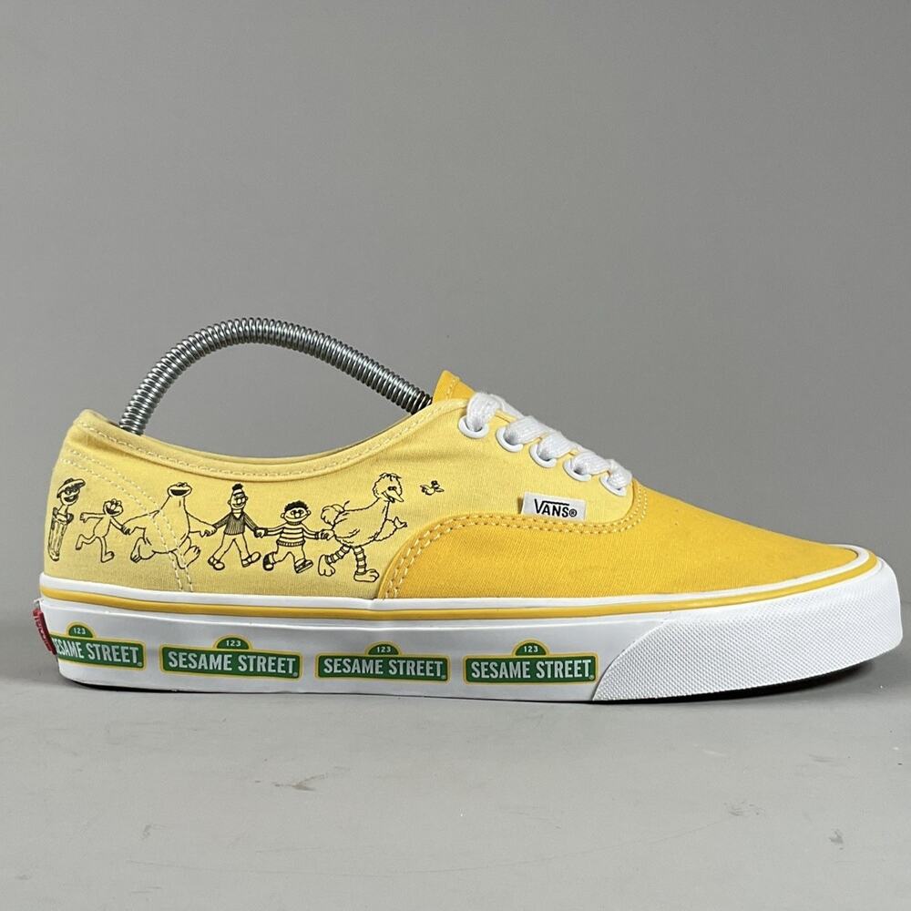 Mens 9 Womens 10.5 VANS Authentic Sesame Street Casual Sneaker Skate Shoe Yellow - Picture 5 of 8